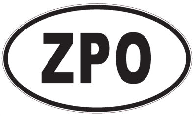 ZPO - 3 Letter Initials Oval Sticker