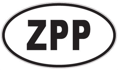 ZPP - 3 Letter Initials Oval Sticker