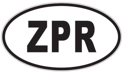 ZPR - 3 Letter Initials Oval Magnet