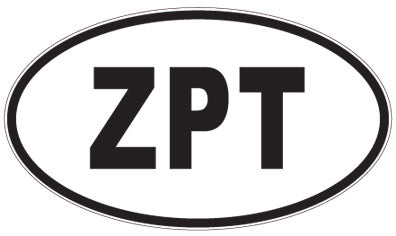 ZPT - 3 Letter Initials Oval Sticker