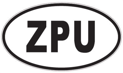 ZPU - 3 Letter Initials Oval Sticker