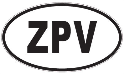 ZPV - 3 Letter Initials Oval Magnet