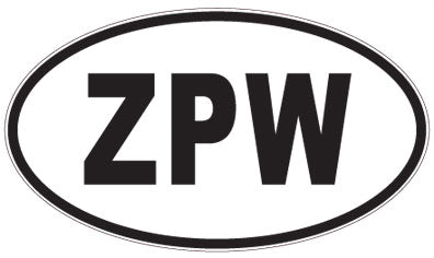 ZPW - 3 Letter Initials Oval Sticker