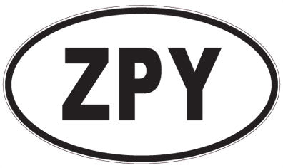 ZPY - 3 Letter Initials Oval Magnet