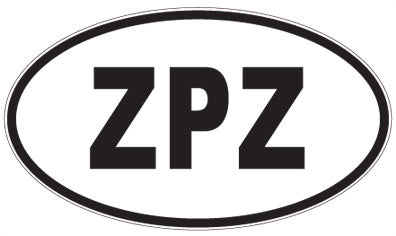 ZPZ - 3 Letter Initials Oval Magnet