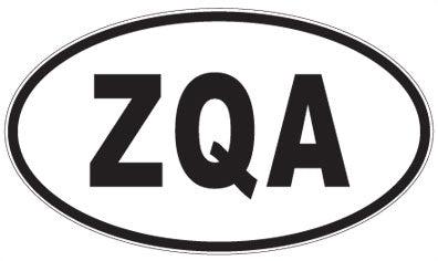 ZQA - 3 Letter Initials Oval Sticker