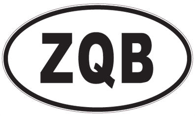 ZQB - 3 Letter Initials Oval Sticker