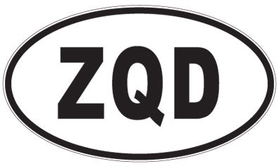 ZQD - 3 Letter Initials Oval Sticker