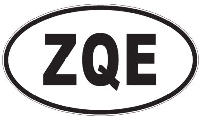ZQE - 3 Letter Initials Oval Sticker