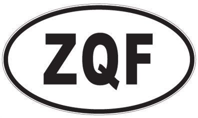 ZQF - 3 Letter Initials Oval Sticker