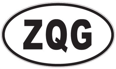ZQG - 3 Letter Initials Oval Sticker