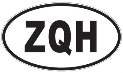 ZQH - 3 Letter Initials Oval Magnet
