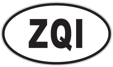 ZQI - 3 Letter Initials Oval Sticker