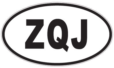 ZQJ - 3 Letter Initials Oval Magnet