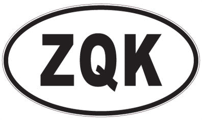 ZQK - 3 Letter Initials Oval Magnet