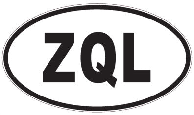 ZQL - 3 Letter Initials Oval Magnet