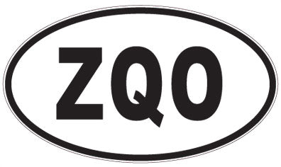 ZQO - 3 Letter Initials Oval Magnet
