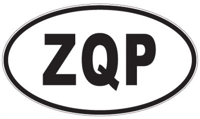 ZQP - 3 Letter Initials Oval Sticker