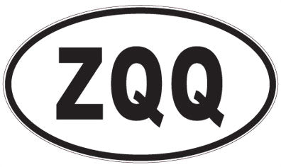ZQQ - 3 Letter Initials Oval Magnet
