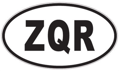 ZQR - 3 Letter Initials Oval Sticker