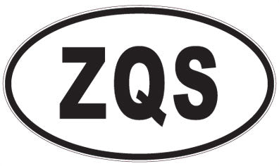 ZQS - 3 Letter Initials Oval Magnet