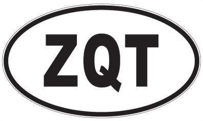 ZQT - 3 Letter Initials Oval Sticker