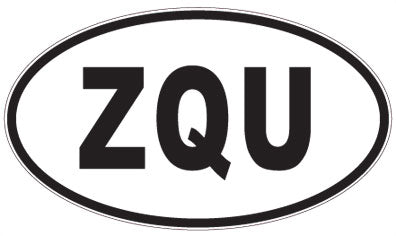 ZQU - 3 Letter Initials Oval Magnet