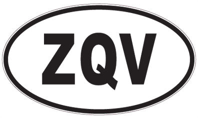 ZQV - 3 Letter Initials Oval Magnet