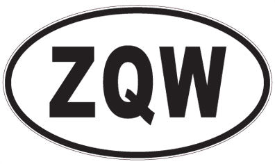 ZQW - 3 Letter Initials Oval Magnet