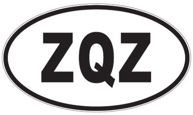 ZQZ - 3 Letter Initials Oval Sticker