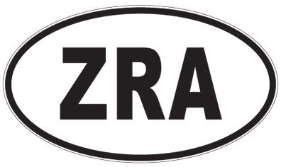 ZRA - 3 Letter Initials Oval Magnet