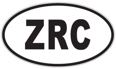 ZRC - 3 Letter Initials Oval Sticker