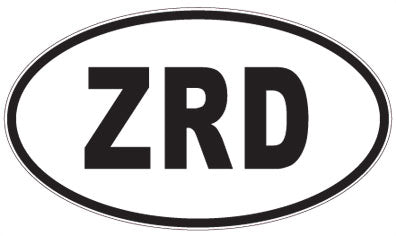 ZRD - 3 Letter Initials Oval Sticker