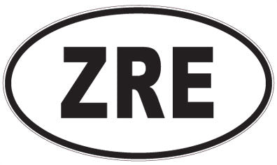 ZRE - 3 Letter Initials Oval Sticker