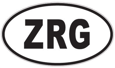 ZRG - 3 Letter Initials Oval Sticker