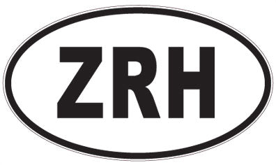 ZRH - 3 Letter Initials Oval Magnet