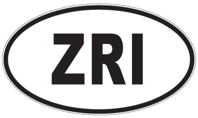 ZRI - 3 Letter Initials Oval Sticker