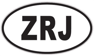 ZRJ - 3 Letter Initials Oval Sticker
