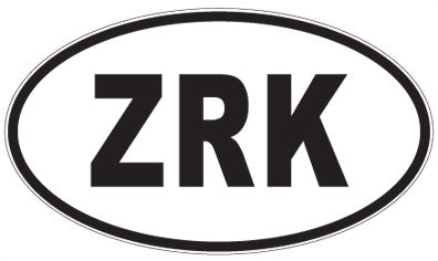 ZRK - 3 Letter Initials Oval Sticker