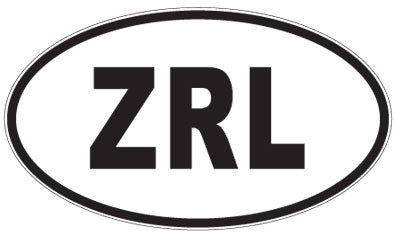 ZRL - 3 Letter Initials Oval Magnet