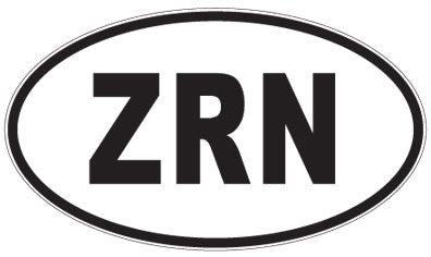 ZRN - 3 Letter Initials Oval Sticker
