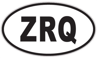 ZRQ - 3 Letter Initials Oval Magnet