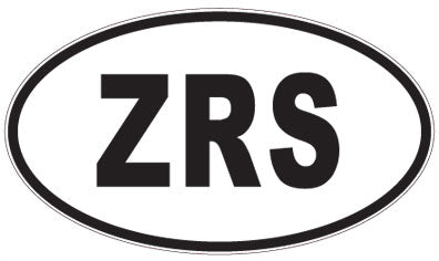 ZRS - 3 Letter Initials Oval Sticker