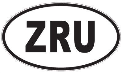 ZRU - 3 Letter Initials Oval Sticker