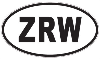 ZRW - 3 Letter Initials Oval Sticker