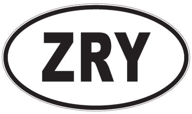 ZRY - 3 Letter Initials Oval Magnet