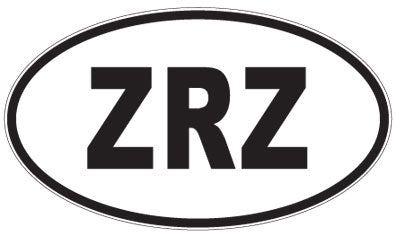 ZRZ - 3 Letter Initials Oval Sticker