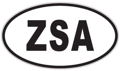 ZSA - 3 Letter Initials Oval Sticker