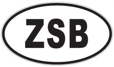 ZSB - 3 Letter Initials Oval Sticker