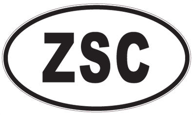 ZSC - 3 Letter Initials Oval Magnet